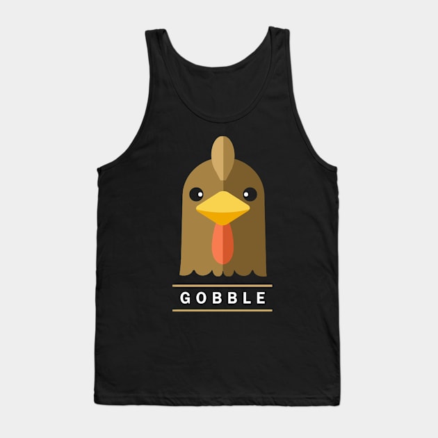 Minimalist Thanksgiving Turkey Face Tank Top by Boots